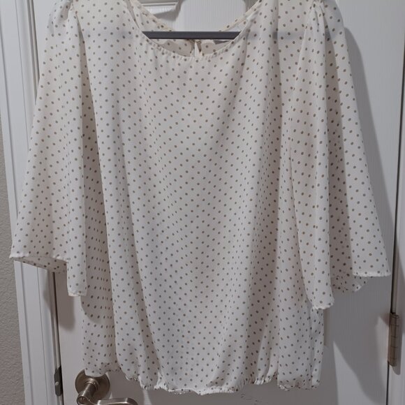 New York and Company Polka Dot Blouse - Picture 4 of 5